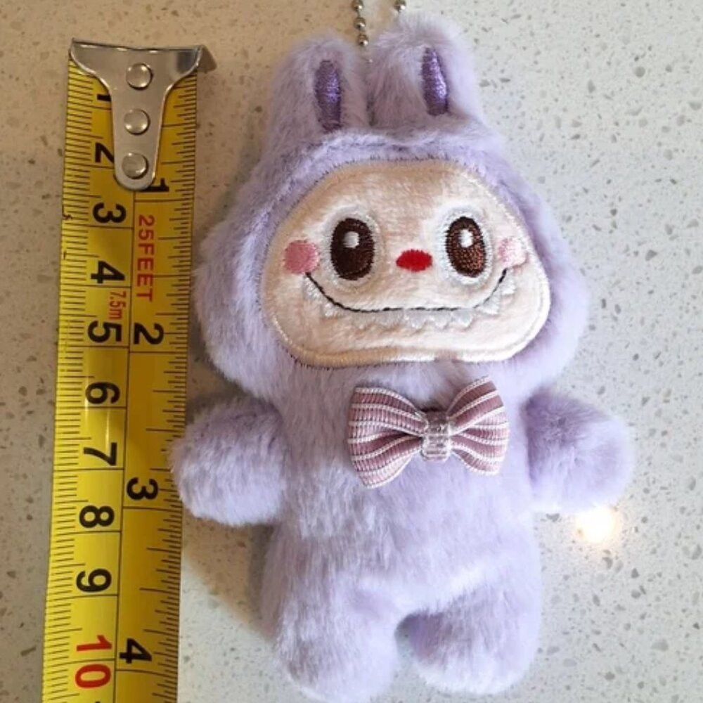 PURPLE Plush Bunny W/ BOW TIE KEYCHAIN /BAG CHARM NEW - Picture 2 of 7